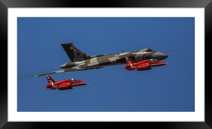  Red 6 and Red 8 Escort the XH558 the Avro Vulcan Framed Mounted Print by stuart bennett