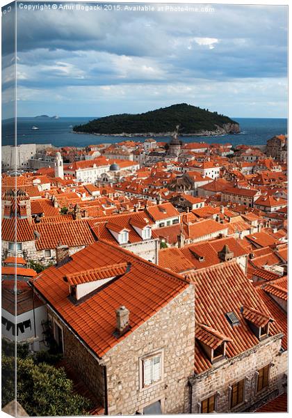Old Town of Dubrovnik and Lokrum Island Canvas Print by Artur Bogacki