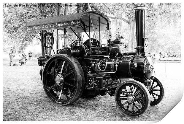 Fowler steam tractor Print by Jo Beerens