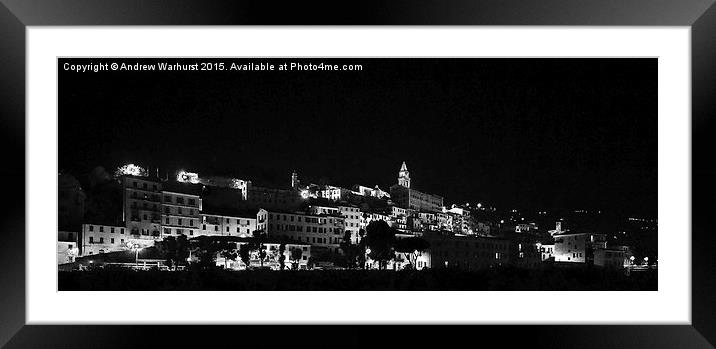  Ventimiglia at night Framed Mounted Print by Andrew Warhurst
