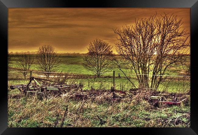 Farm Machinery in the Undergrowth Framed Print by David Moate