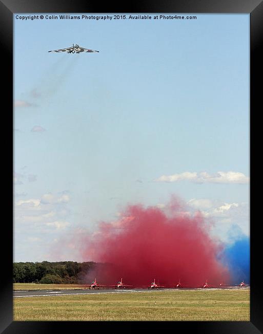  Final Vulcan flight with the red arrows 10 Framed Print by Colin Williams Photography