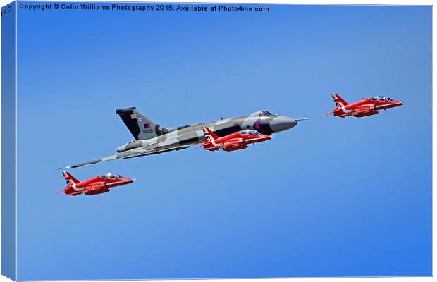  Final Vulcan flight with the red arrows 11 Canvas Print by Colin Williams Photography