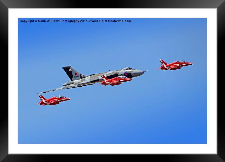  Final Vulcan flight with the red arrows 11 Framed Mounted Print by Colin Williams Photography