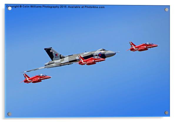  Final Vulcan flight with the red arrows 11 Acrylic by Colin Williams Photography