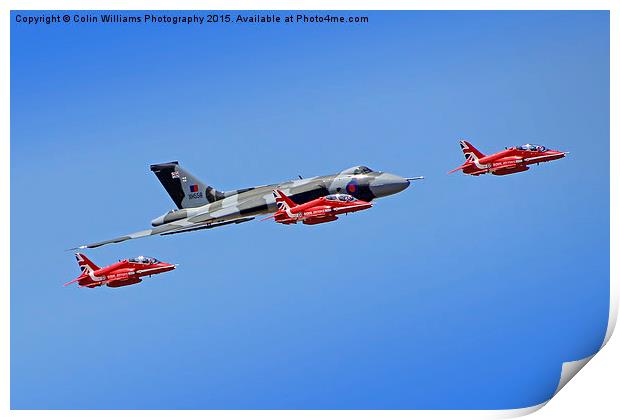  Final Vulcan flight with the red arrows 11 Print by Colin Williams Photography