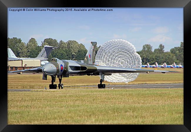  Avro Vulcan Landing Riat 2015 Framed Print by Colin Williams Photography