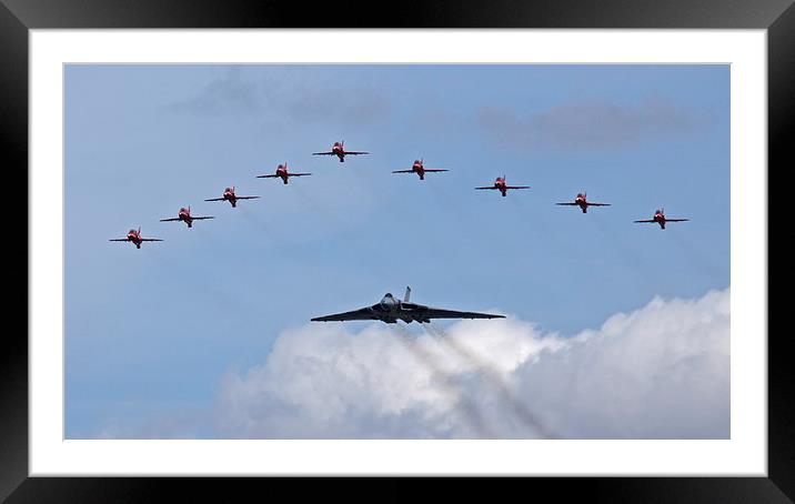 Vulcan and Red Arrows Framed Mounted Print by J Biggadike