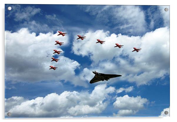 XH558 and The Reds  Acrylic by J Biggadike
