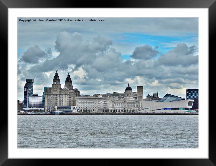  Liverpool Pier Head.  Framed Mounted Print by Lilian Marshall