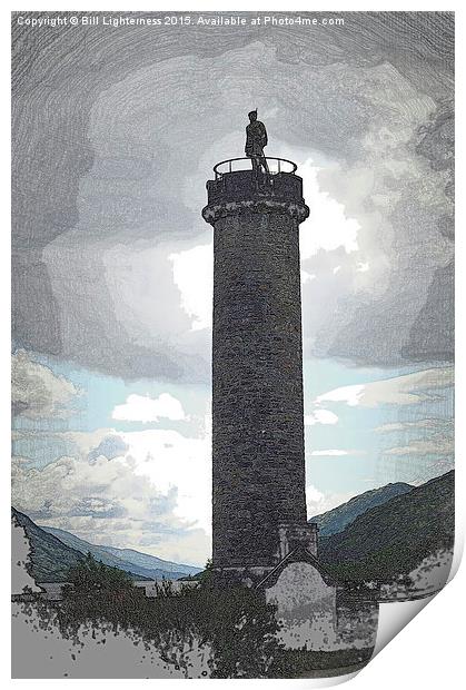  Jacobite Memorial , Glenfinnan  Print by Bill Lighterness