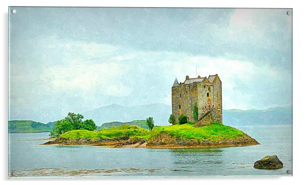  castle stalker - scotland argyll and bute  Acrylic by dale rys (LP)