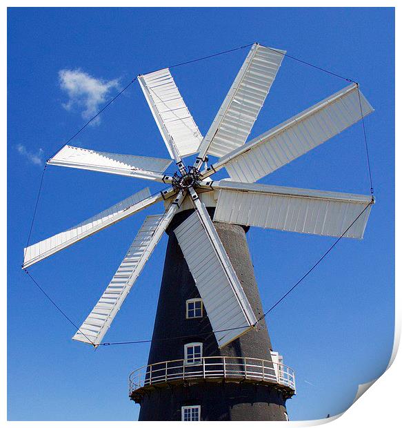 Heckington 8 Sail Windmill  Print by Ros Ambrose