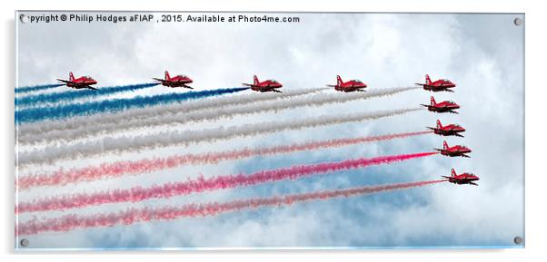  Red Arrows at Yeovilton (1) Acrylic by Philip Hodges aFIAP ,