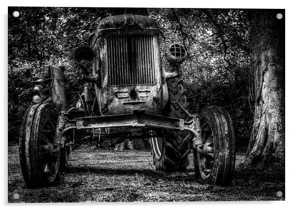 Rusty tractor  Acrylic by Gary Schulze