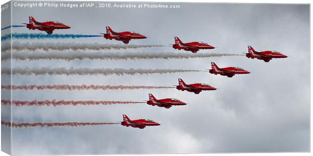  Red Arrows at Yeovilton (2) Canvas Print by Philip Hodges aFIAP ,