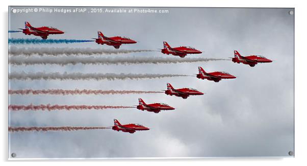  Red Arrows at Yeovilton (2) Acrylic by Philip Hodges aFIAP ,