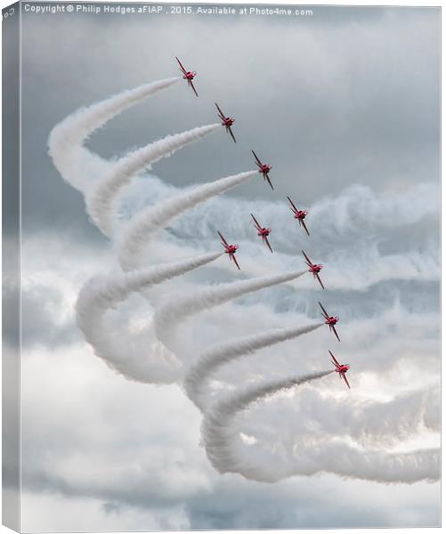   Red Arrows at Yeovilton (3) Canvas Print by Philip Hodges aFIAP ,