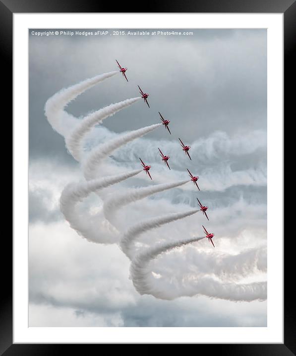   Red Arrows at Yeovilton (3) Framed Mounted Print by Philip Hodges aFIAP ,