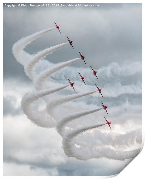   Red Arrows at Yeovilton (3) Print by Philip Hodges aFIAP ,
