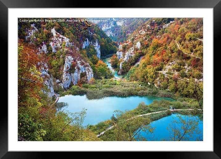 Valley Autumn Landscape with Lakes Framed Mounted Print by Artur Bogacki