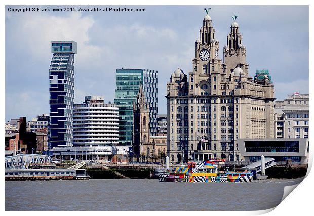  Dazzla ship "Snowdrop" passing Liverpool's Front Print by Frank Irwin