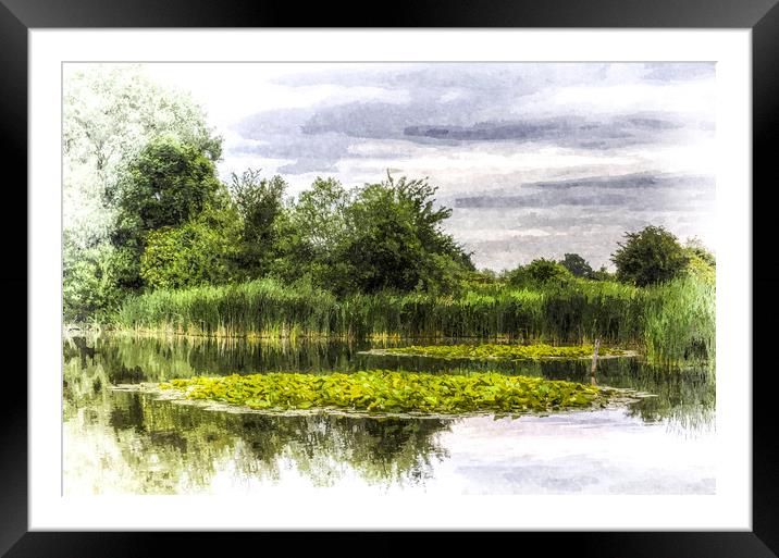 The Lily Pond Art Framed Mounted Print by David Pyatt