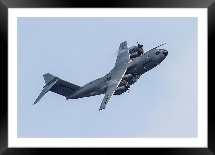  Airbus A400M with prop vortices  Framed Mounted Print by Oxon Images