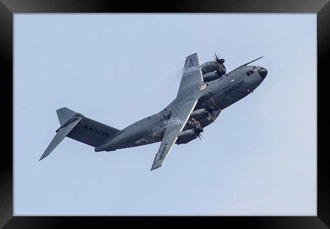  Airbus A400M with prop vortices  Framed Print by Oxon Images