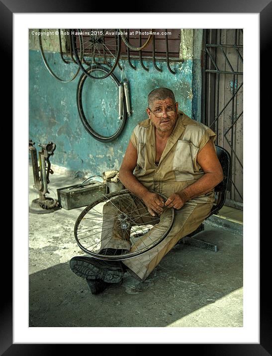  Bike repair guy  Framed Mounted Print by Rob Hawkins
