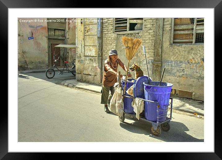  The Street Cleaner and his dog  Framed Mounted Print by Rob Hawkins