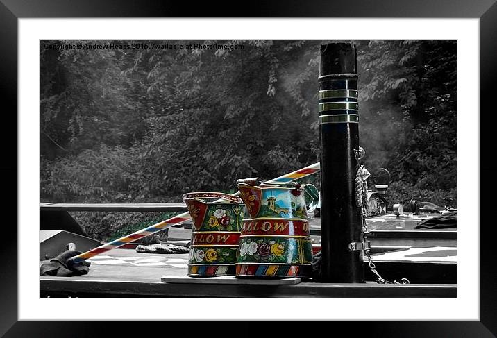  Canal Barge Decor Framed Mounted Print by Andrew Heaps