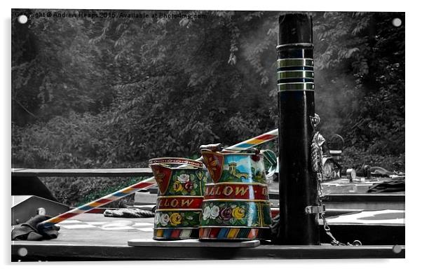  Canal Barge Decor Acrylic by Andrew Heaps