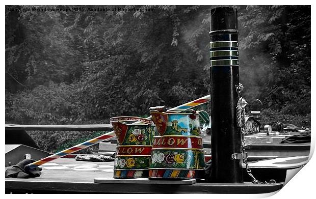  Canal Barge Decor Print by Andrew Heaps