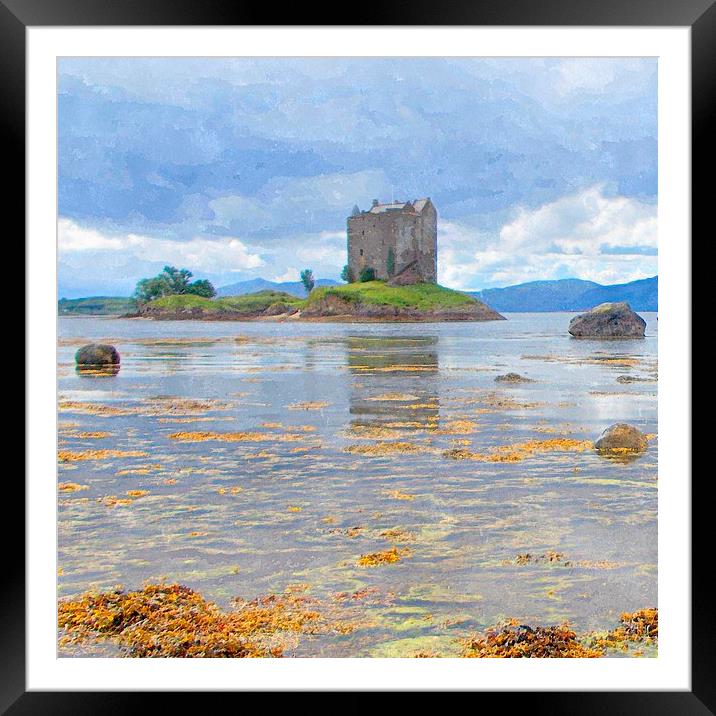  stalker castle - scotland argyll and bute  Framed Mounted Print by dale rys (LP)