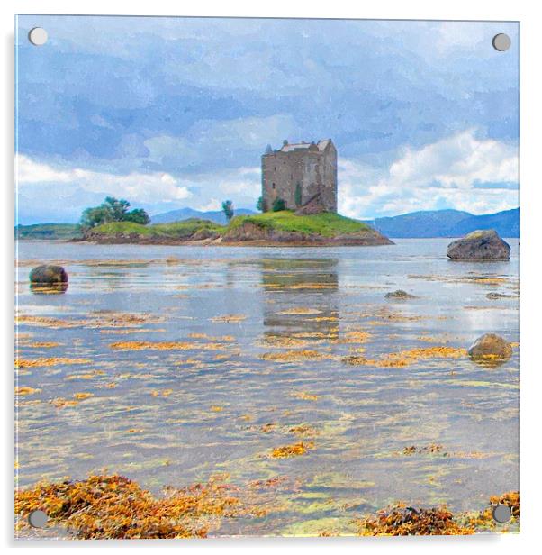  stalker castle - scotland argyll and bute  Acrylic by dale rys (LP)