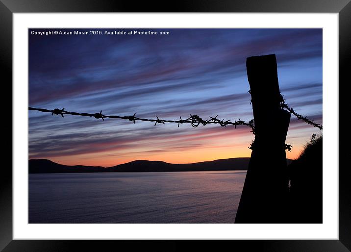  Barbed Wire Sunset  Framed Mounted Print by Aidan Moran