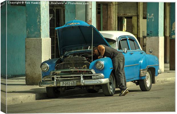  Trouble under the hood Canvas Print by Rob Hawkins
