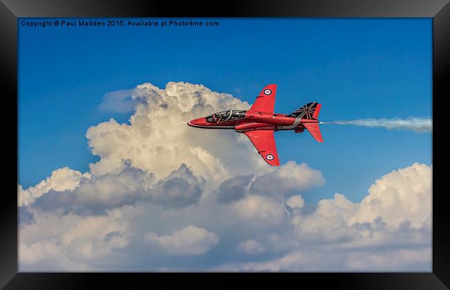 Red Arrow Through The Skies Framed Print by Paul Madden