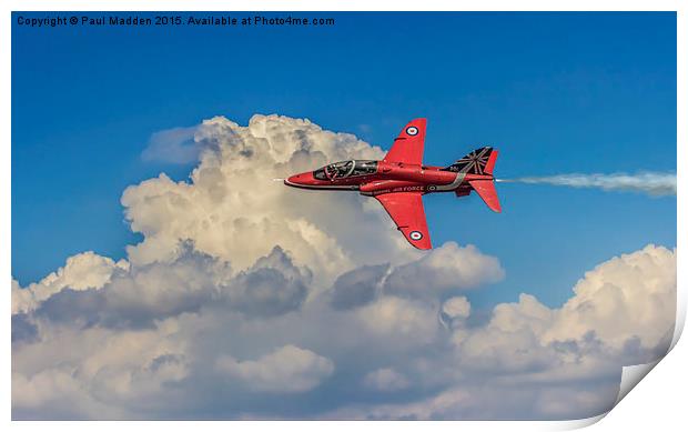 Red Arrow Through The Skies Print by Paul Madden
