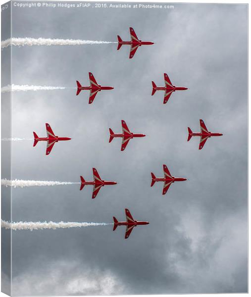 Red Arrows at Yeovilton (4)  Canvas Print by Philip Hodges aFIAP ,