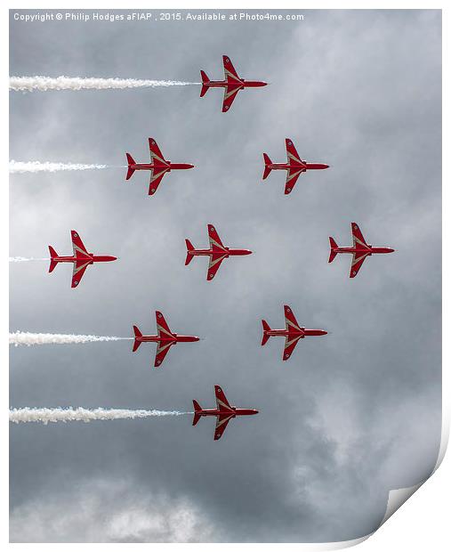 Red Arrows at Yeovilton (4)  Print by Philip Hodges aFIAP ,