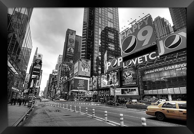 Times Square Framed Print by Andrew Pelvin
