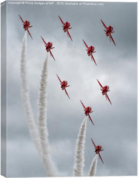  Red Arrows at Yeovilton (5) Canvas Print by Philip Hodges aFIAP ,