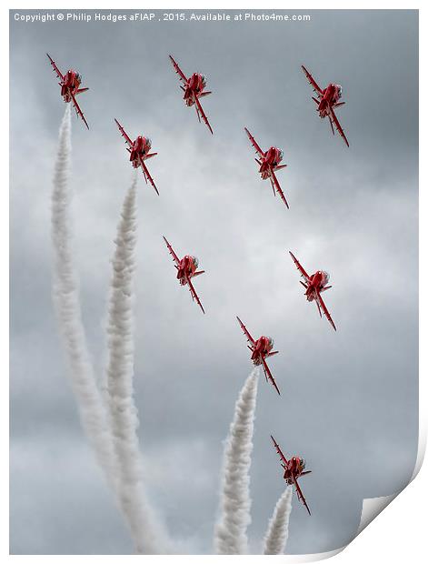  Red Arrows at Yeovilton (5) Print by Philip Hodges aFIAP ,