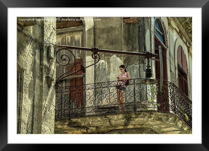  The Girl on the Balcony  Framed Mounted Print by Rob Hawkins