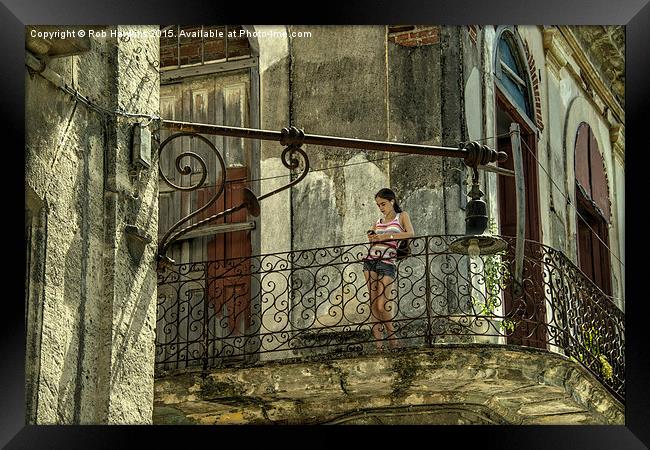 The Girl on the Balcony  Framed Print by Rob Hawkins
