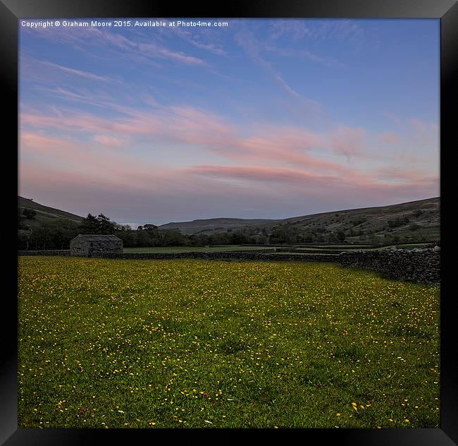 Muker meadows sunset Framed Print by Graham Moore