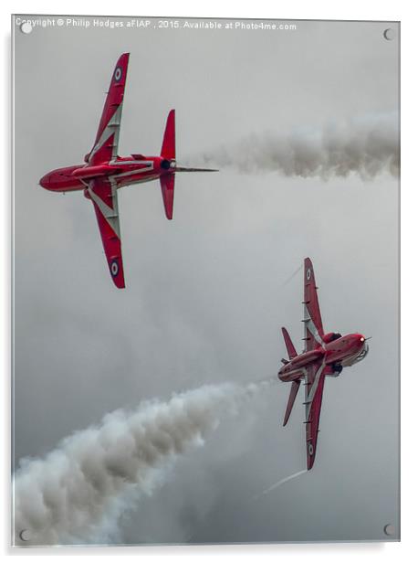   Red Arrows at Yeovilton (8) Acrylic by Philip Hodges aFIAP ,