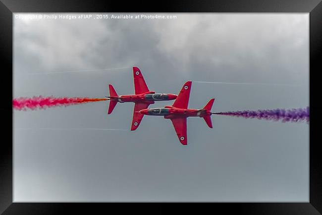 Red Arrows singletons crossover  Framed Print by Philip Hodges aFIAP ,